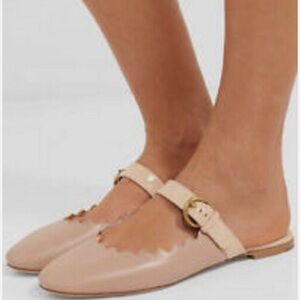 CHLOE Beige Ballerina Strappy Mules Made in Italy Size 36.5 ($549)